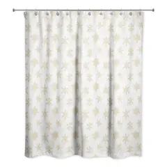 Cream Snowflakes Shower Curtain