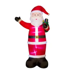 Glitzhome&reg; 12ft. Inflatable Santa With Lights