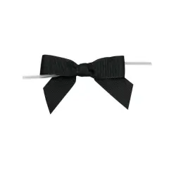 JAM Paper 2.5" Grosgrain Twist Tie Bows, 100ct. Black