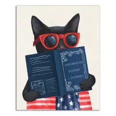 16" x 20" Patriotic Cat Canvas Wall Art
