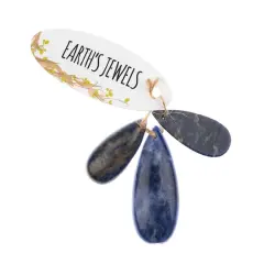 John Bead Earth&rsquo;s Jewels Natural Stone Teardrop Pendant Slices Sodalite