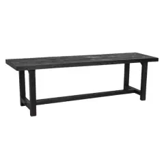Hello Honey&reg; Elegant Acacia Trestle Bench Black