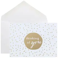 JAM Paper A1 White & Gold Dots Blank Greeting Cards & Envelopes, 10ct.