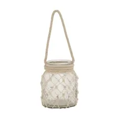 Clear Glass Coastal Candle Holder Lantern, 18" x 7" x 7"