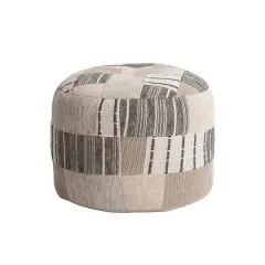 Hello Honey&reg; 24" Handwoven Cotton Patchwork Pouf Ottoman