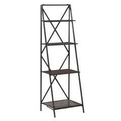 4.75ft. Black Metal Industrial Shelves