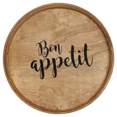 Elegant Designs&trade; 13.8" Round Bon Appetit Serving Tray with Handles