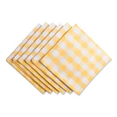 DII&reg; Checkers Dinner Napkins, 6ct. Yellow/White