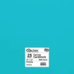 PA Paper&trade; Accents 12" x 12" 80lb. Canvas Cardstock Paper, 25 Sheets Poolside