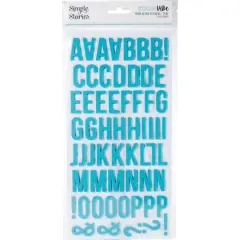 Simple Stories Color Vibe Foam Alpha Stickers Teal