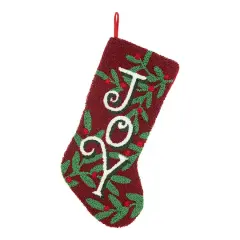 Glitzhome&reg; 20" Joy Hooked Stocking