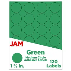 JAM Paper Circle Label Stickers Green