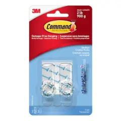 Command&trade; Clear Crystal Hooks