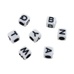 Alphabet Acrylic Cube Craft Beads by Bead Landing&trade;, 5.5mm