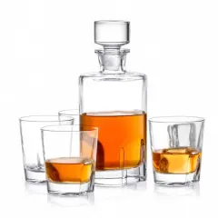 JoyJolt&reg; Carina Whiskey 5-Piece Crystal Decanter Set