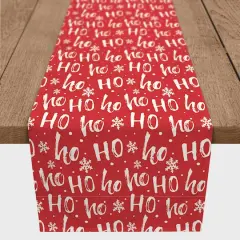 90'' Ho Ho Ho Pattern Cotton Twill Runner