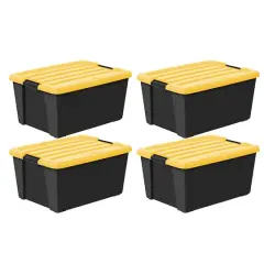 Iris&reg; 45 Qt. Yellow, Plastic Storage Bins,4 Ct