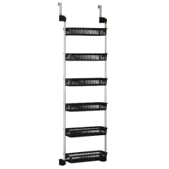 Household Essentials Over the Door Storage Rack Black