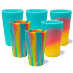 Silipint&reg; 16oz. Mixed Pattern Silicone Pint Glasses, 6ct.
