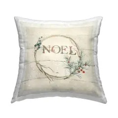 Stupell Industries Noel Typography Holiday Rustic Throw Pillow