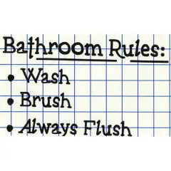 Leisure Arts&reg; Vinyl Bathroom Rules Wash Brush Always Flush Black Wall Decal