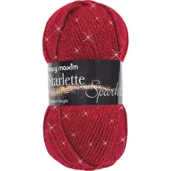 Mary Maxim Starlette Sparkle Yarn Ruby