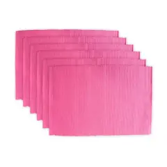 DII&reg; Ribbed Cotton Placemats, 6ct. Flamingo