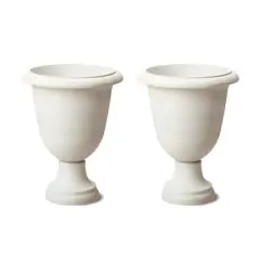 Glitzhome&reg; 21.5" Eco-Friendly Oversized Faux Terrazzo Goblet Planters, 2ct. White