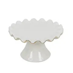 5.5" Ruffled Ceramic Cake Stand by Ashland&reg; Ivory
