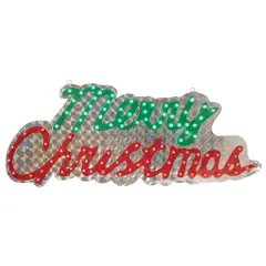 42" LED Holographic Merry Christmas Outdoor Sign D&eacute;cor