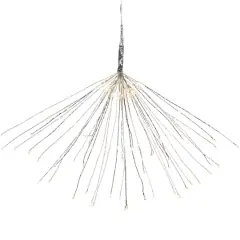 20" LED Lighted Firework Silver Branch Christmas Decoration Silver with Warm White Lights