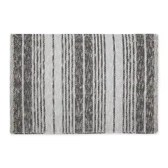 DII&reg; Variegated Stripe Handwoven Recycled Yarn Rug, 2ft. x 3ft. Black