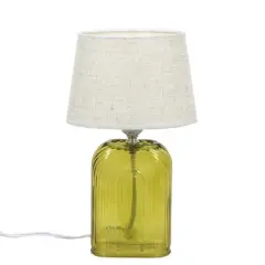 14" Ribbed Arches Glass Tabletop Lamp with Fabric Shade by Ashland&reg; Green