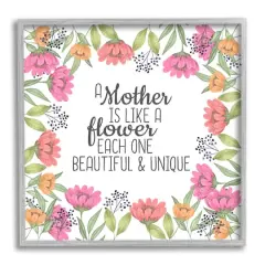 Stupell Industries Mom Beautiful & Unique Framed Giclee Art Gray