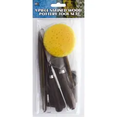 Art Advantage&reg; 9 Piece Stained Wood Pottery Tool Kit w/Fettling Knife