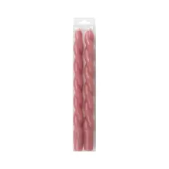 10" Unscented Twist Taper Candles, 2ct. by Ashland&reg; Dark Pink