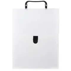 JAM Paper Clear Plastic Portfolio Vertical Briefcase with Handles