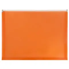 JAM Paper 9.75" x 13" Zip Closure Letter Booklet Plastic Envelopes, 12ct. Orange