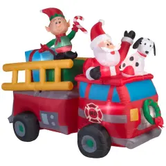 5.7ft. Airblown&reg; Inflatable Christmas Santa's Fire Truck 