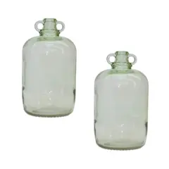 12.25" Sage Green Glass Jug Vases, 2ct.