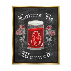 Stupell Industries Spooky Heart In Jar Framed Floater Canvas Wall Art