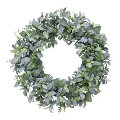 28" Flocked Lamb's Ear Spring Wreath