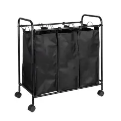 Household Essentials Triple Laundry Sorter Black