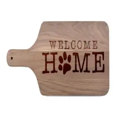 Welcome Home Pawprint 17" x 8" Walnut Paddle Cutting Board