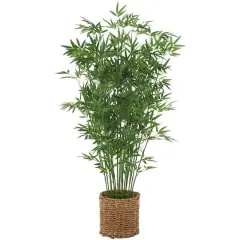 40" Natural Green Foliage Plant in Brown Seagrass Pot