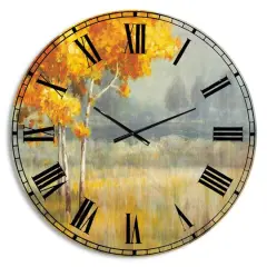Designart 'Autumn Landscape Farmhouse Wall Clock