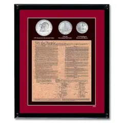American Coin Treasures Framed U.S. Constitution With All 3 Bicentennial Coins