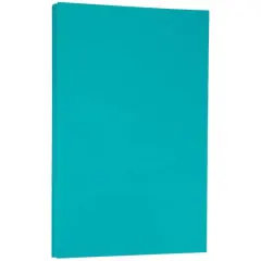 JAM Paper Bright Hue 8.5" x 14" 24lb. Recycled Colored Legal Paper, 100 Sheets Sea Blue
