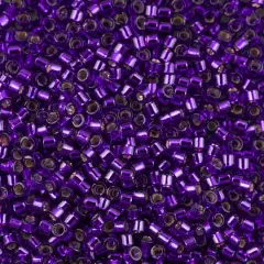 John Bead 11/0 Miyuki Delica Glass Seed Beads, 5g Silver Lined Dark Violet Dyed