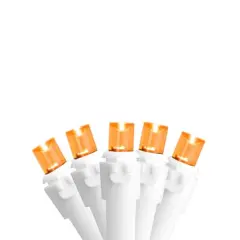 50ct. LED Wide Angle Christmas String Lights with White Wire Orange